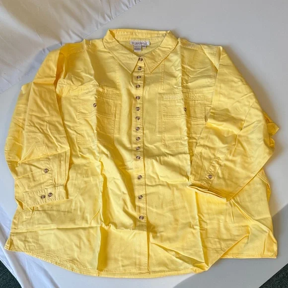 5X Silhouette Womens Casual Yellow Button Down Shirt - Vintage NEW - Picture 1 of 5